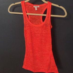 Delias Racerback neon coral heathered tank top